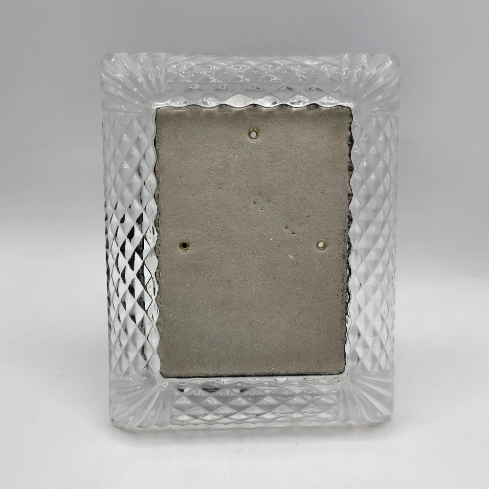 Vintage Glass Diamond Pattern Picture Frame 3.5 X 5 Inch